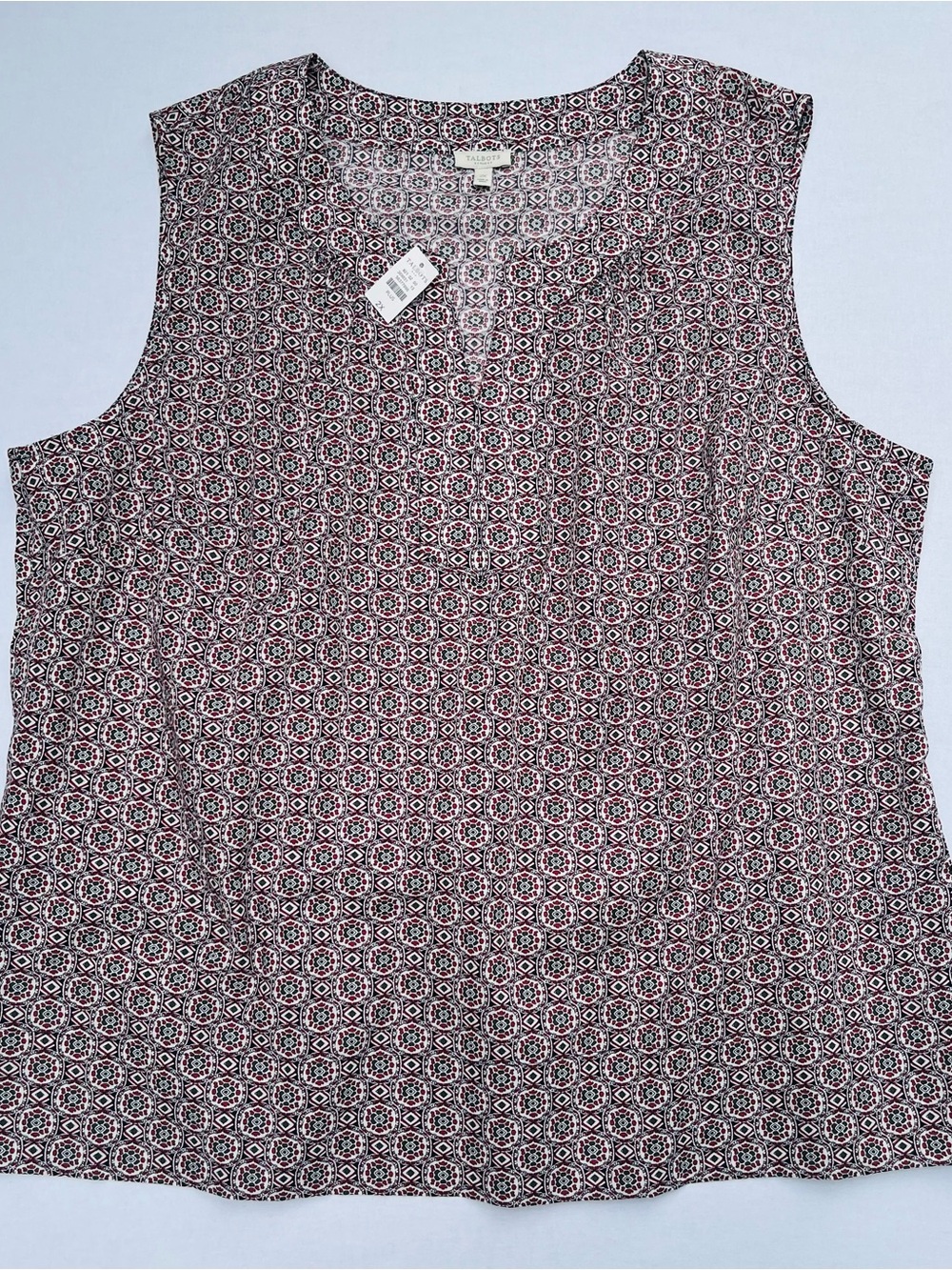 Talbots Women Multicolor Cotton Sleeveless Pullover Summer Blouse Top  size 2X